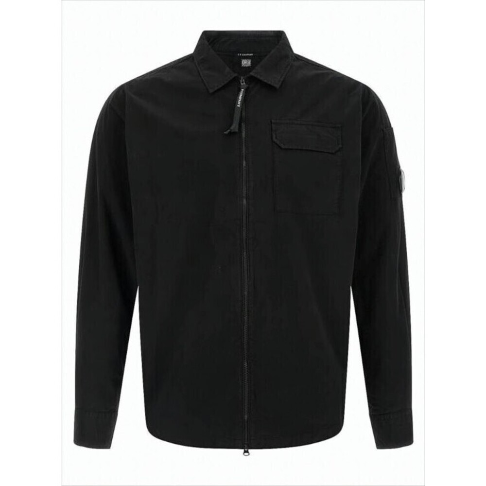 C.P. Company Black Cotton Jacket With Unique Lens Detail - NWT